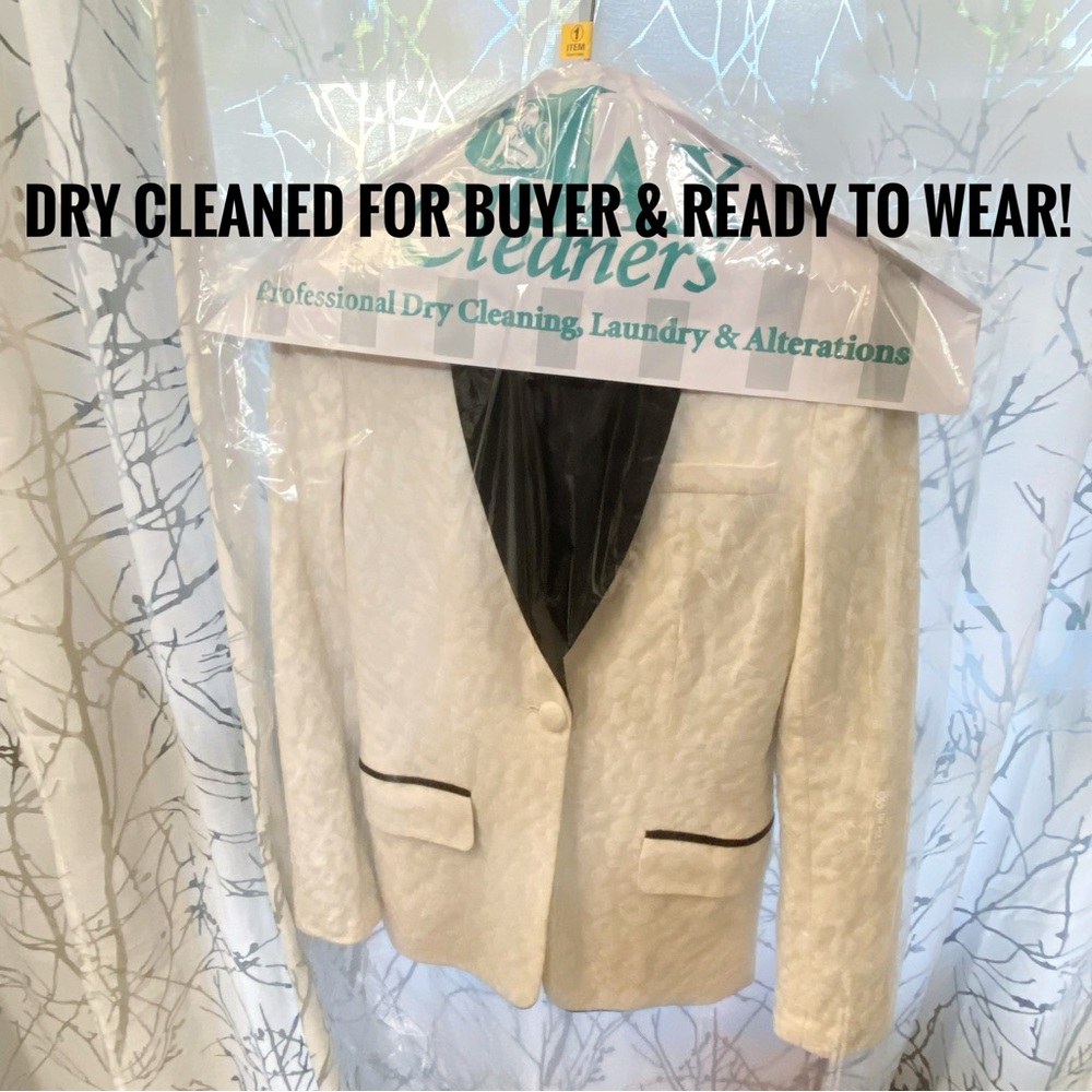 A.L.C ALC cream white black leopard print collar v-neck button up blazer jacket - Picture 10 of 10